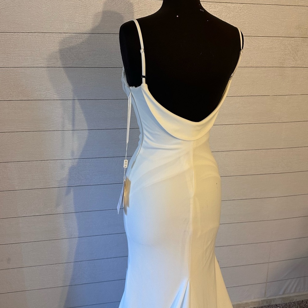 Nox Anabel NWT Cowl Mermaid Wedding Dress JE954 Size 4 - Picture 10 of 11